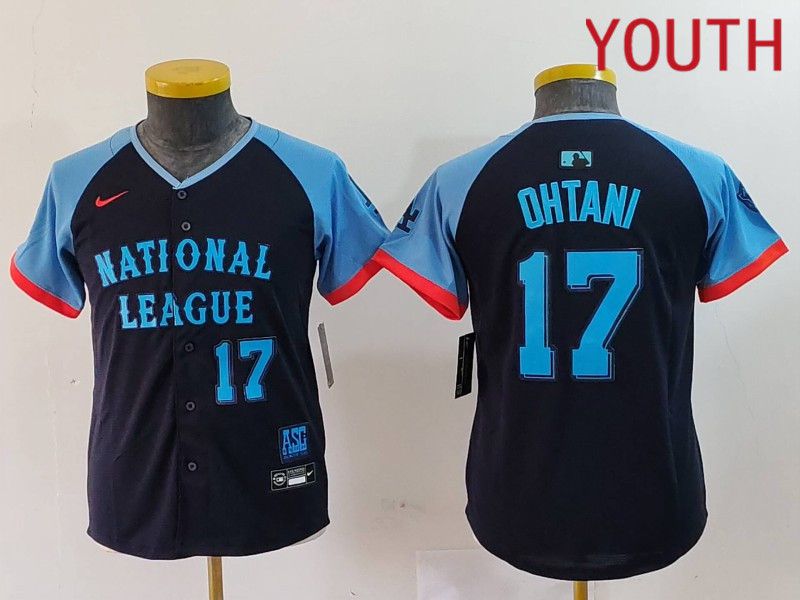 Youth Los Angeles Dodgers #17 Ohtani Blue All star 2024 Nike MLB Jersey style 5